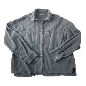 Women's Lurdes Bergada Faded Black Cropped Cotton Button Down Size Large